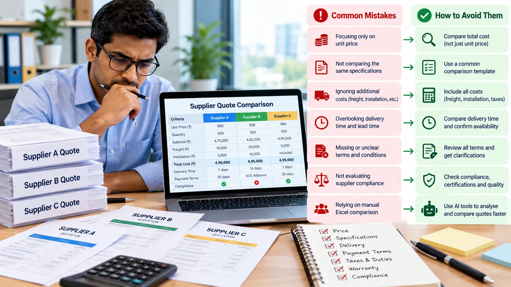 Common Mistakes in Supplier Quote Comparison and How to Avoid Them